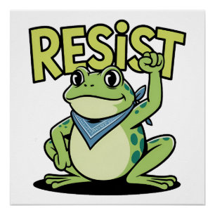 Poster Grenouille Résistante Activisme Mignon Dessin Anim
