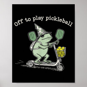 Poster Grenouille Sorcière Tient Raquette Trottinette Mon