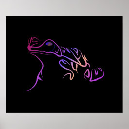 Poster Grenouille stylisée
