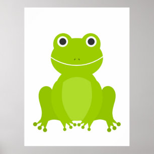 Poster Grenouille verte mignonne