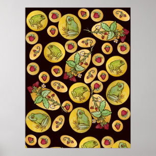 Poster Grenouilles fraises pour toujours
