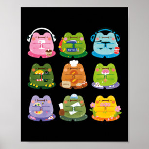 Poster Grenouilles mignonnes