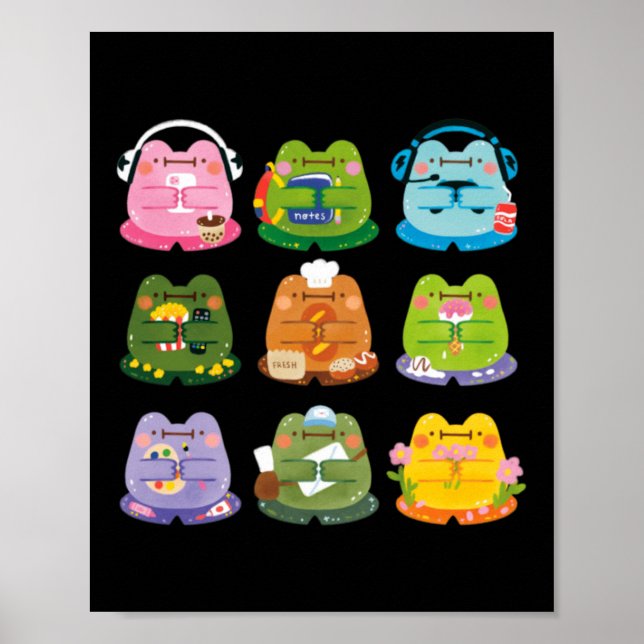 Poster Grenouilles mignonnes (Devant)