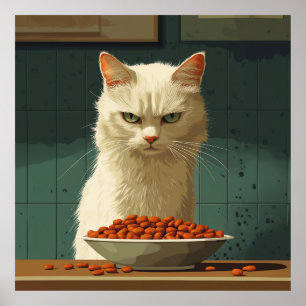 Poster Grève alimentaire de chat
