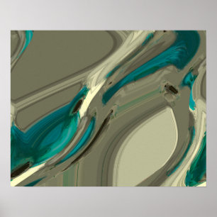 Poster Grey and Blue Abstract