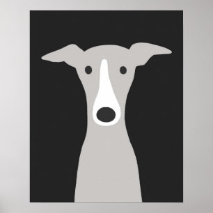 Poster Greyhound Italien Greyhound mignon Chien Whippet