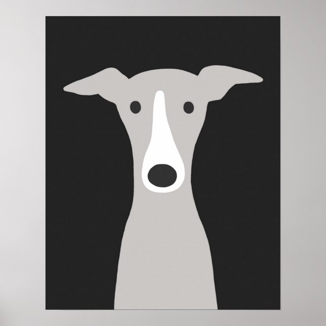 Poster Greyhound Italien Greyhound mignon Chien Whippet (Devant)