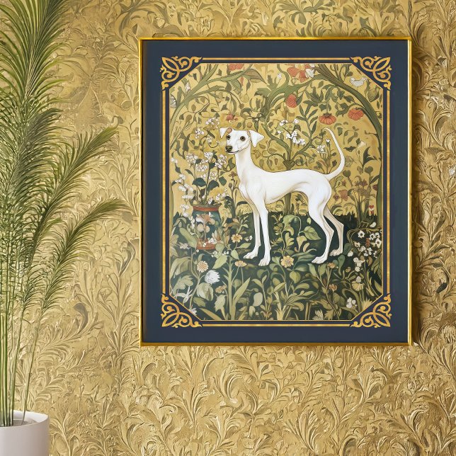 Poster Greyhound italien ou Whippet dans le Jardin de la  (Créateur téléchargé)