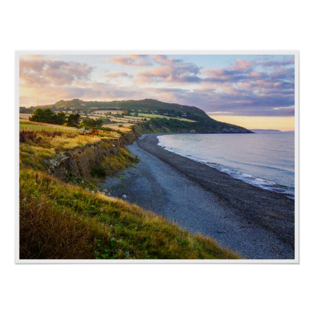 Poster Greystones South Beach Coastal View (Devant)