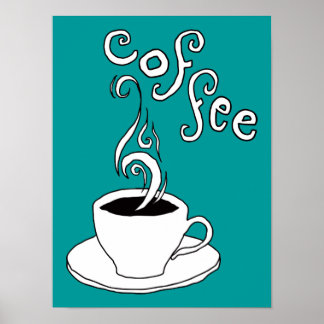 Poster gribouillages de café