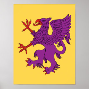 Poster Griffin Rampant Purpure