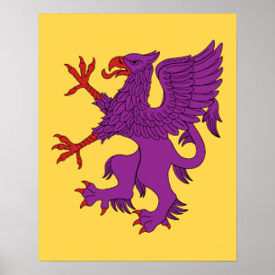 Poster Griffin Rampant Purpure