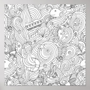 Poster Griffonnage nautique 2