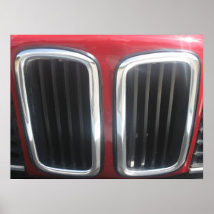 Poster Gril rouge de BMW 635 CSi (reins jumeaux)