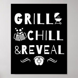 Poster Grill Chill Et Révéler Nouveau Papa Genre Reveal P