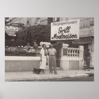 Poster Grill Malmaison, Cannes, France Années 1930
