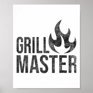 Poster Grill Master Flamme Barbecue Barbecue Fumée Char O