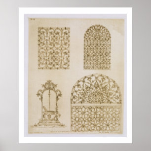 Poster Grillades en fer islamique pour fenêtres et puits,