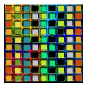 Poster Grille colorée Carrelée par Shirley Taylor