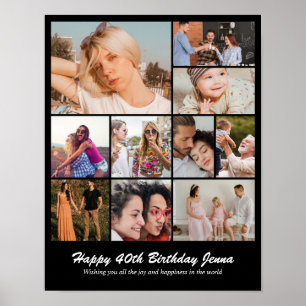 Poster Grille de collage photo personnalisé 10 photos 11x