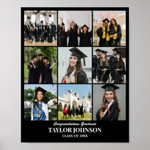 Poster Grille de collage photo personnalisé 9 photos 8x10