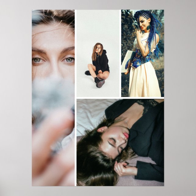 Poster Grille de collage simple personnalisé 4 photos (Devant)