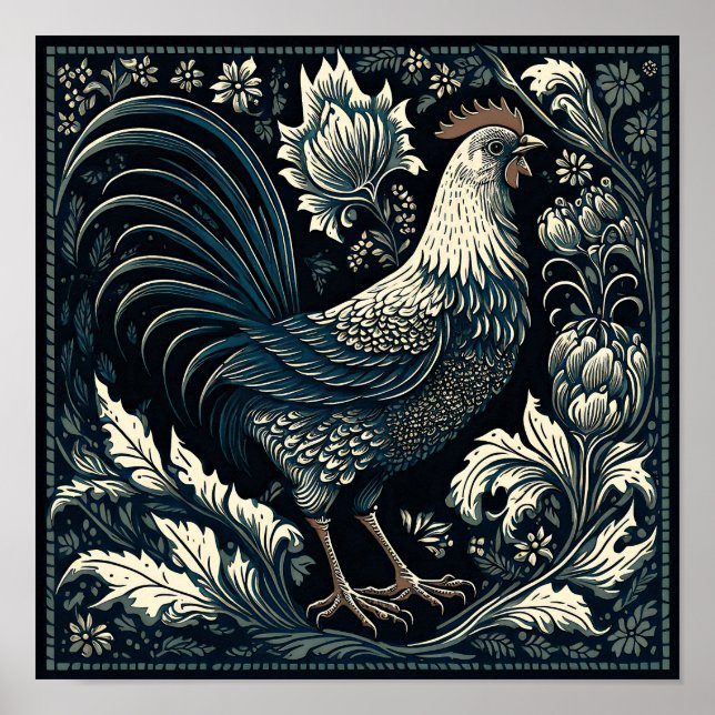Poster Grille noire - Living in the countryside (Devant)