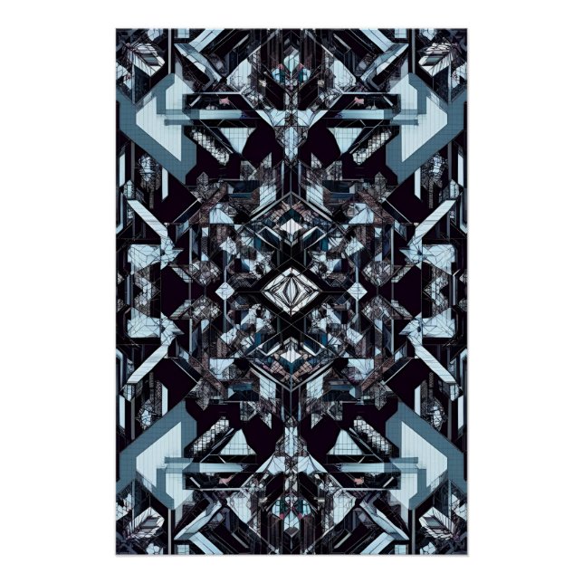 Poster Grille technique géométrique : Plan directeur cybe (Devant)