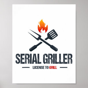 Poster Griller série Bbq fumeur Grillmaster Funny Grill