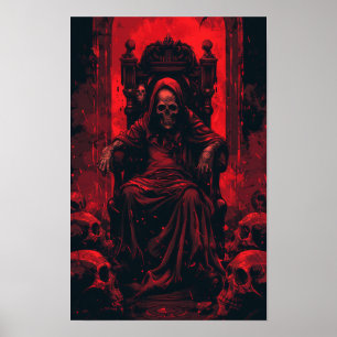 Poster Grim Reaper assis sur l'affiche du trône