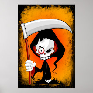 Poster Grim Reaper Déplaisant Drôle Cartoon