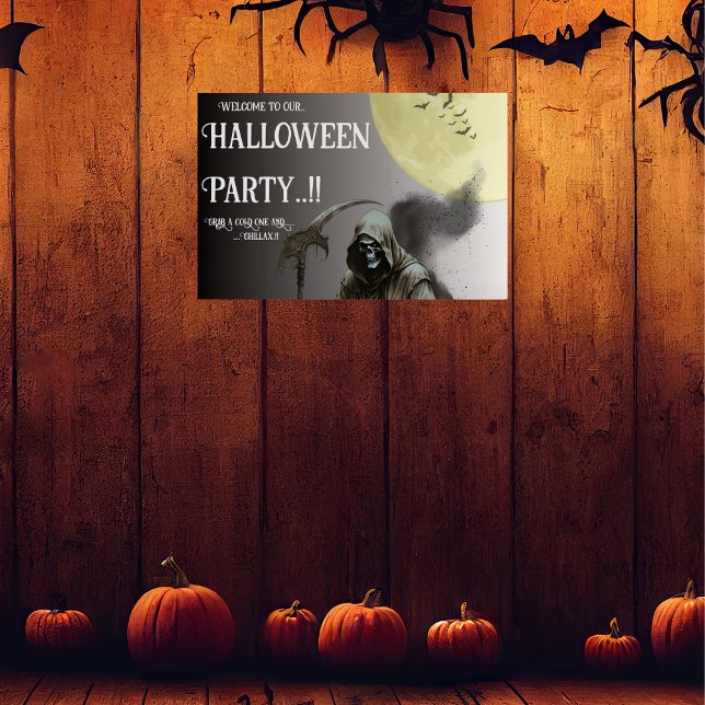 Poster Grim Reaper Halloween Party (Grim Reaper Halloween Party Poster)