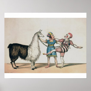 Poster Grimaldi et l'alpaga, dans la pantomime populaire