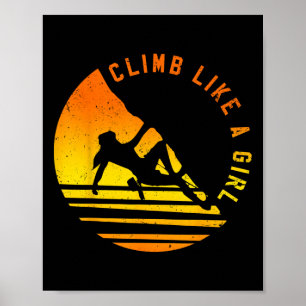Poster Grimpe Comme Une Fille - Cadeau D'escalade De Roch
