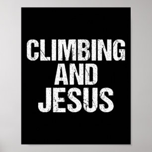 Poster Grimpeur de l'arbre de Jésus et d'escalade 
