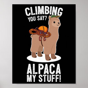 Poster Grimpeur de rochers Montagne Bouldering I Lama d'e