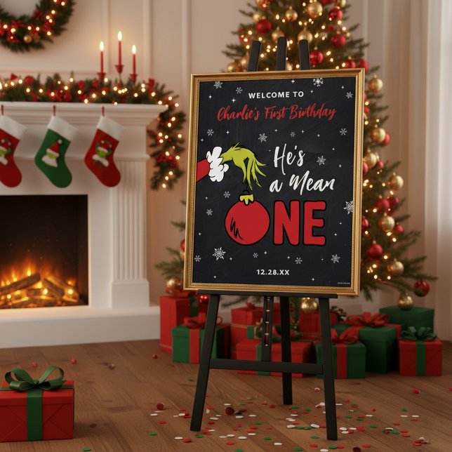 Poster Grinch Il est méchant Anniversaire 1 an (Créateur téléchargé)