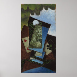Poster Gris - As de trèfle et quatre de carreau