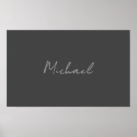 Gris blanc manuscrit minimaliste Votre nom