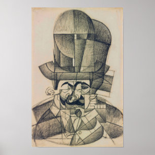 Poster Gris - Homme au Chapeau d'Opéra 1912