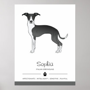 Poster Gris Italien Noir Et Blanc Avec Texte Personnalisé