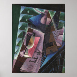 Poster Gris - Moulin à café et verre 1915