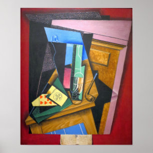 Poster Gris - Nature morte avec un poème