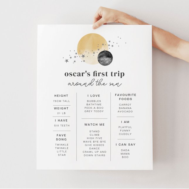 Poster Gris Premier Voyage Autour De L'Affiche Soleil Mil (Créateur téléchargé)