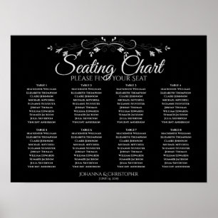 Poster Gris simple à 8 tables sur le Mariage noir