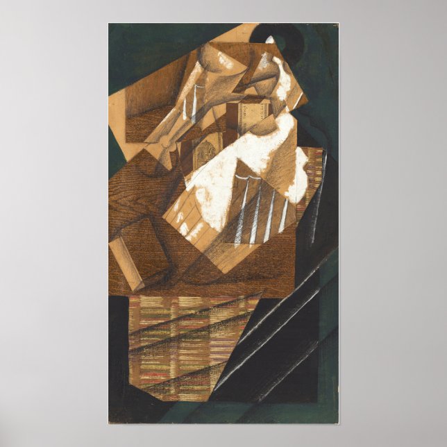 Poster Gris - Verre Et Paquet En Carafe 1914 (Devant)