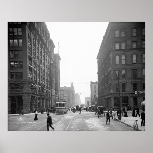 Poster Griswold Street, Détroit : 1906 (Devant)
