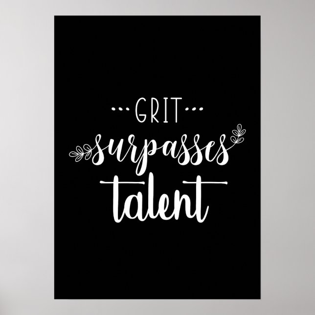 Poster Grit vs Talent - Succès immense Gym Motivation (Devant)