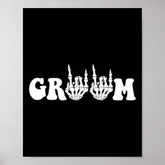 Poster Groom Skeleton gothique Halloween Mariage Bachelor