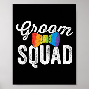 Poster Groom Squat Chemise Lgbt Pride Mariage Gay Bachelo